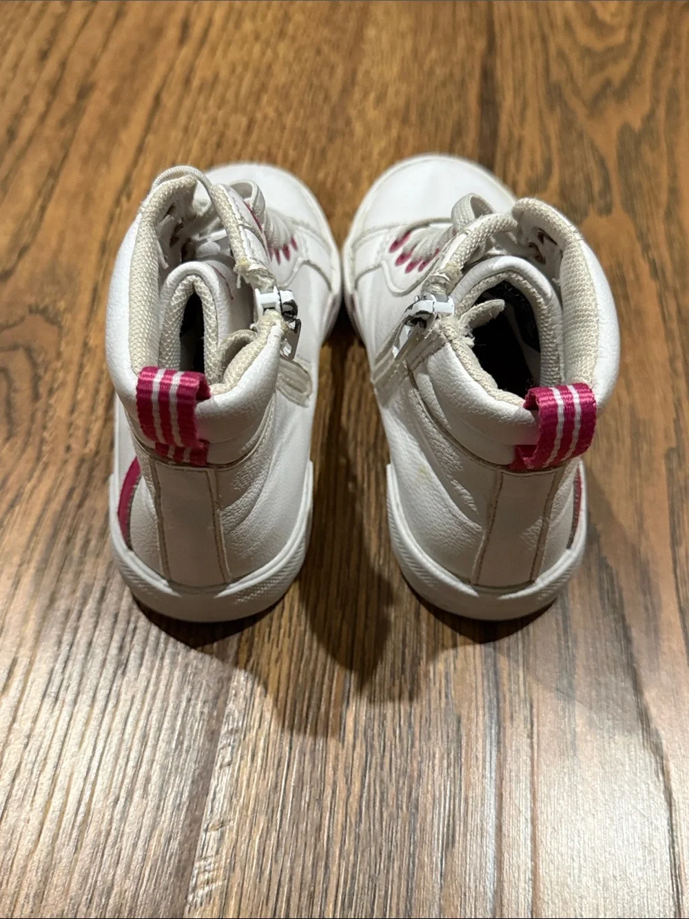 Nautica Kids White and Pink High-Top Sneakers